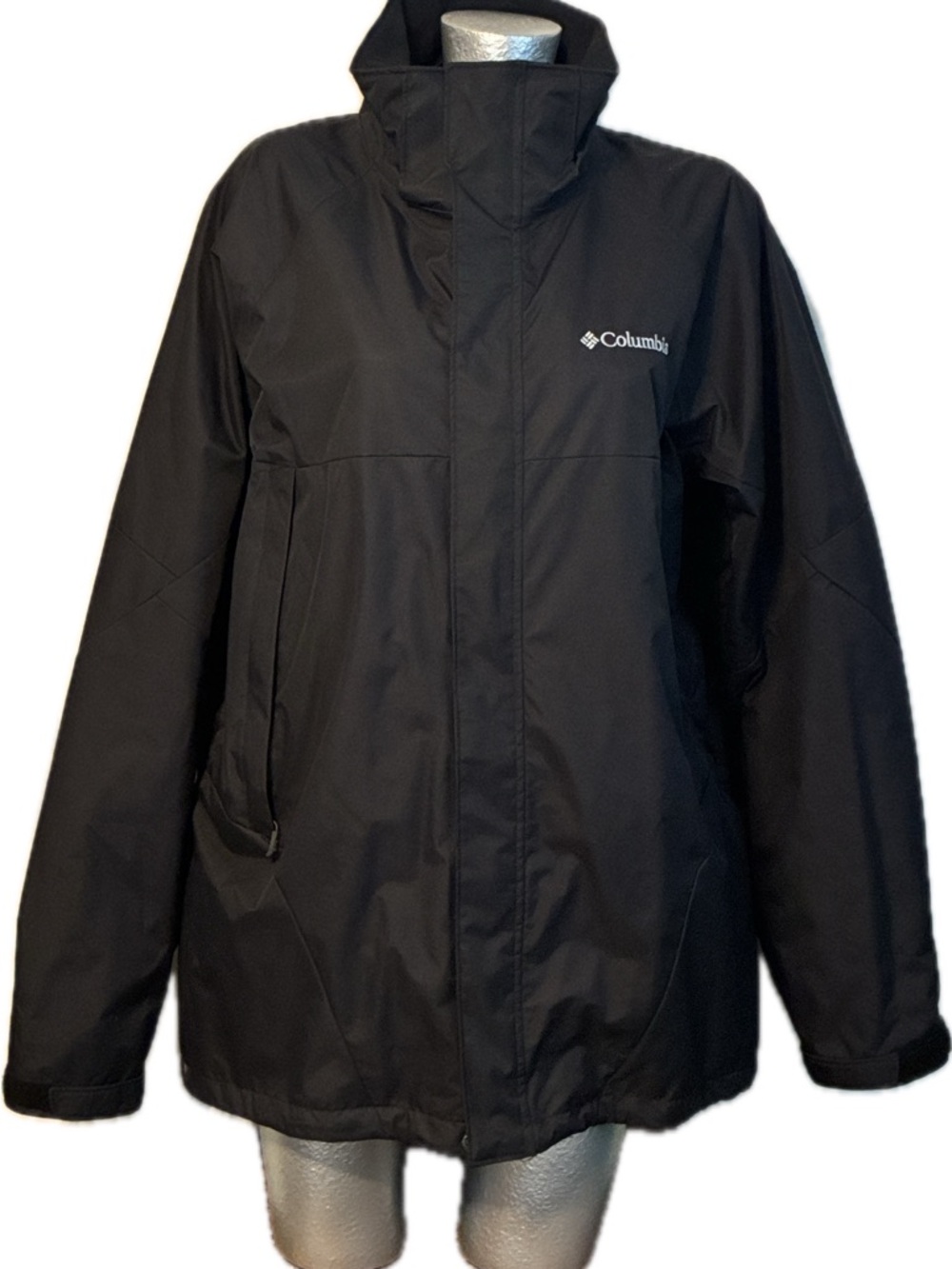 Columbia Men’s Large Black Waterproof and Breathable Rain Jacket Windbreaker